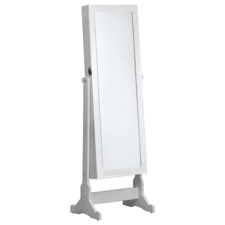 Coaster Furniture 901827 Zayas Cheval Mirror with Jewelry Storage White