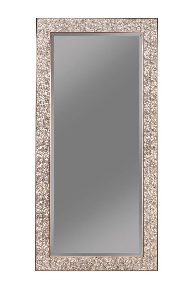 Coaster Furniture 901997 Rollins 32 x 66 Inch Rectangular Floor Mirror Silver