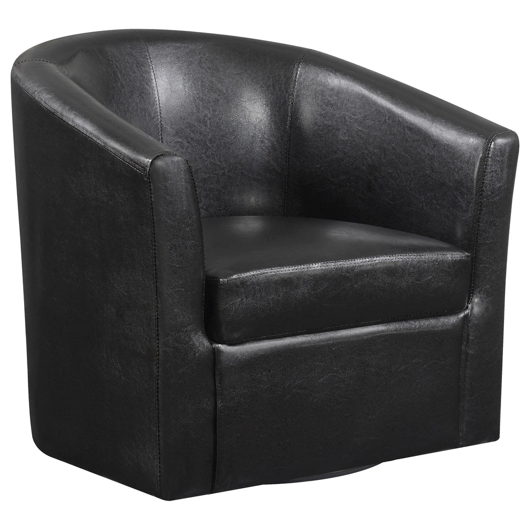 Coaster Furniture 902098 Turner Upholstered Barrel Back Swivel Chair Dark Brown