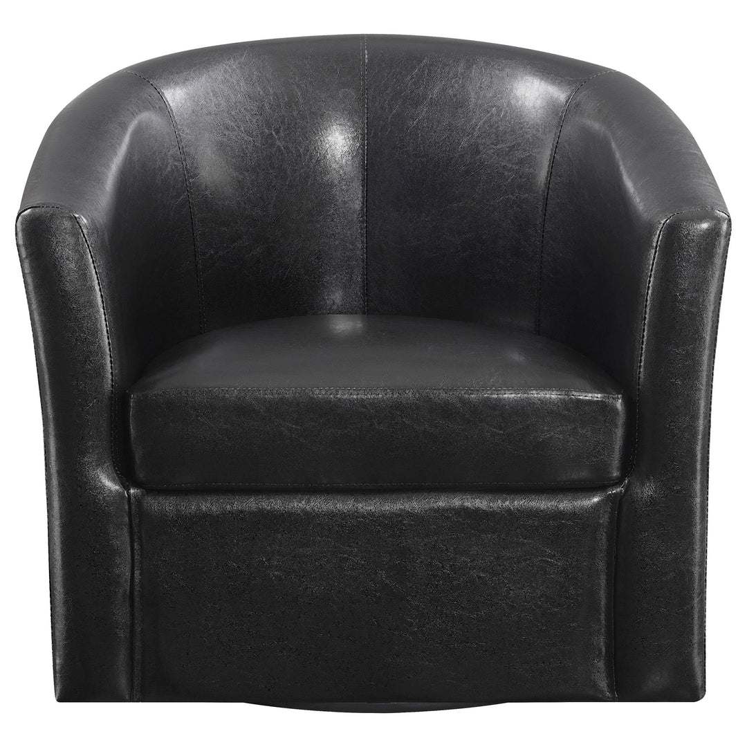 Coaster Furniture 902098 Turner Upholstered Barrel Back Swivel Chair Dark Brown
