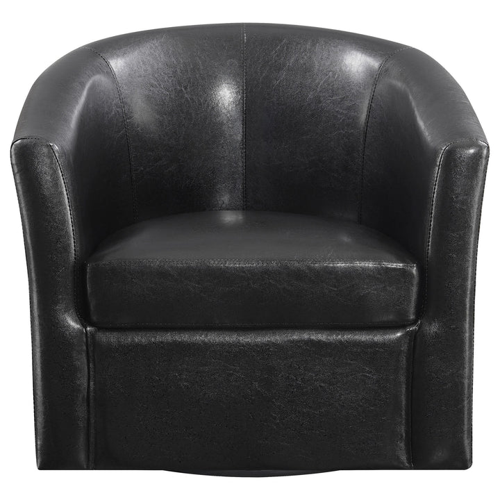 Coaster Furniture 902098 Turner Upholstered Barrel Back Swivel Chair Dark Brown
