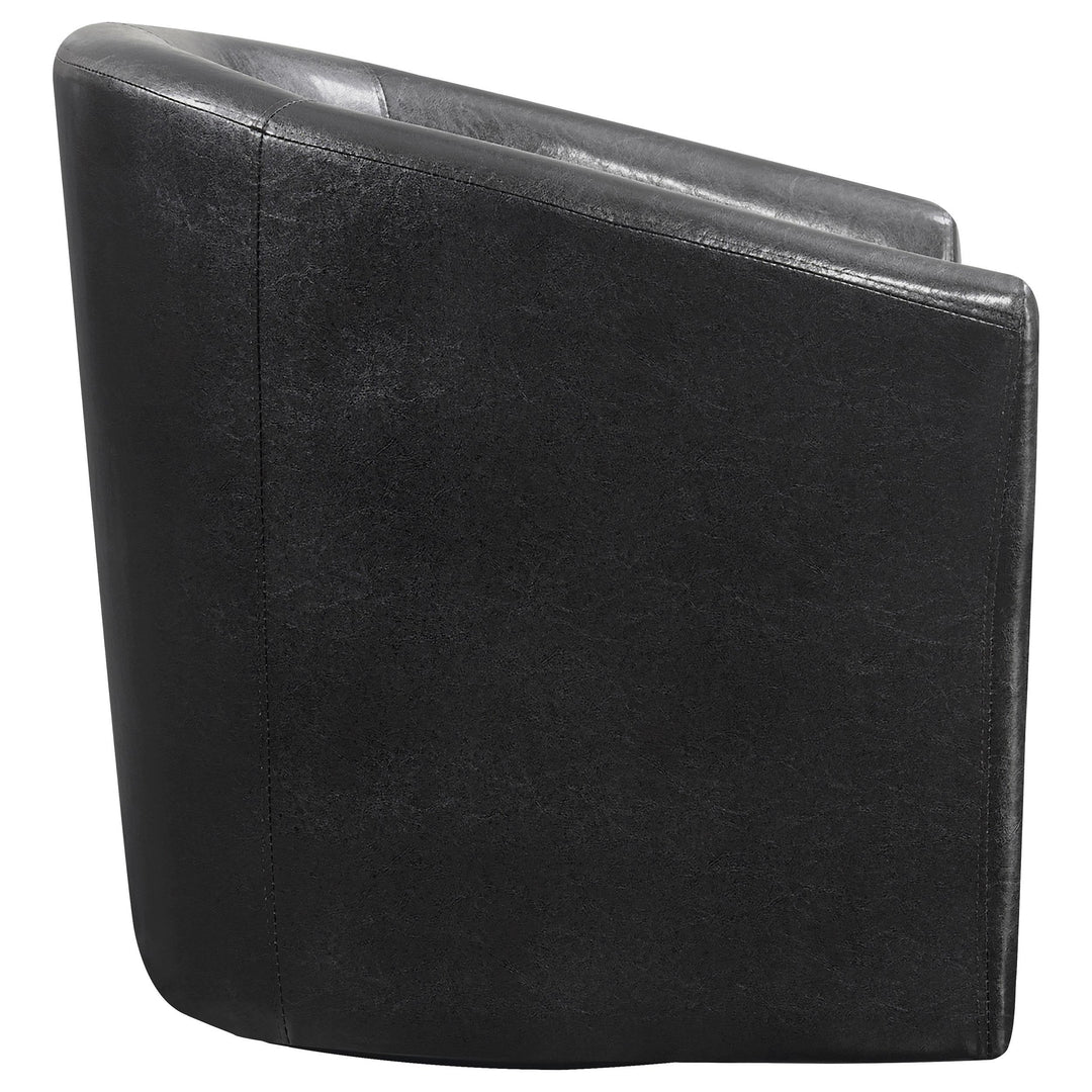 Coaster Furniture 902098 Turner Upholstered Barrel Back Swivel Chair Dark Brown