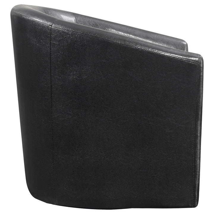 Coaster Furniture 902098 Turner Upholstered Barrel Back Swivel Chair Dark Brown