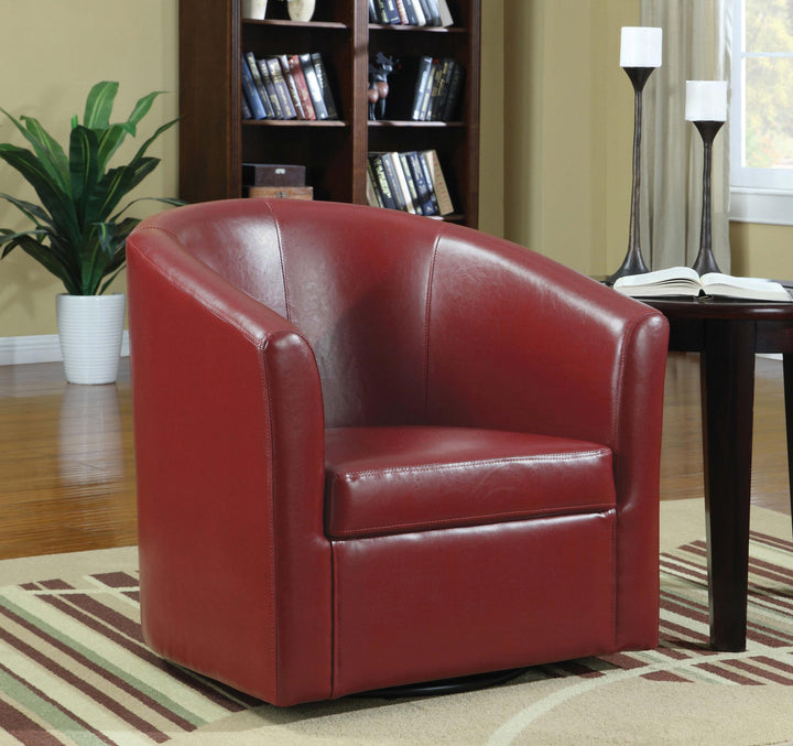 Coaster Furniture 902099 Turner Upholstered Barrel Back Swivel Chair Red
