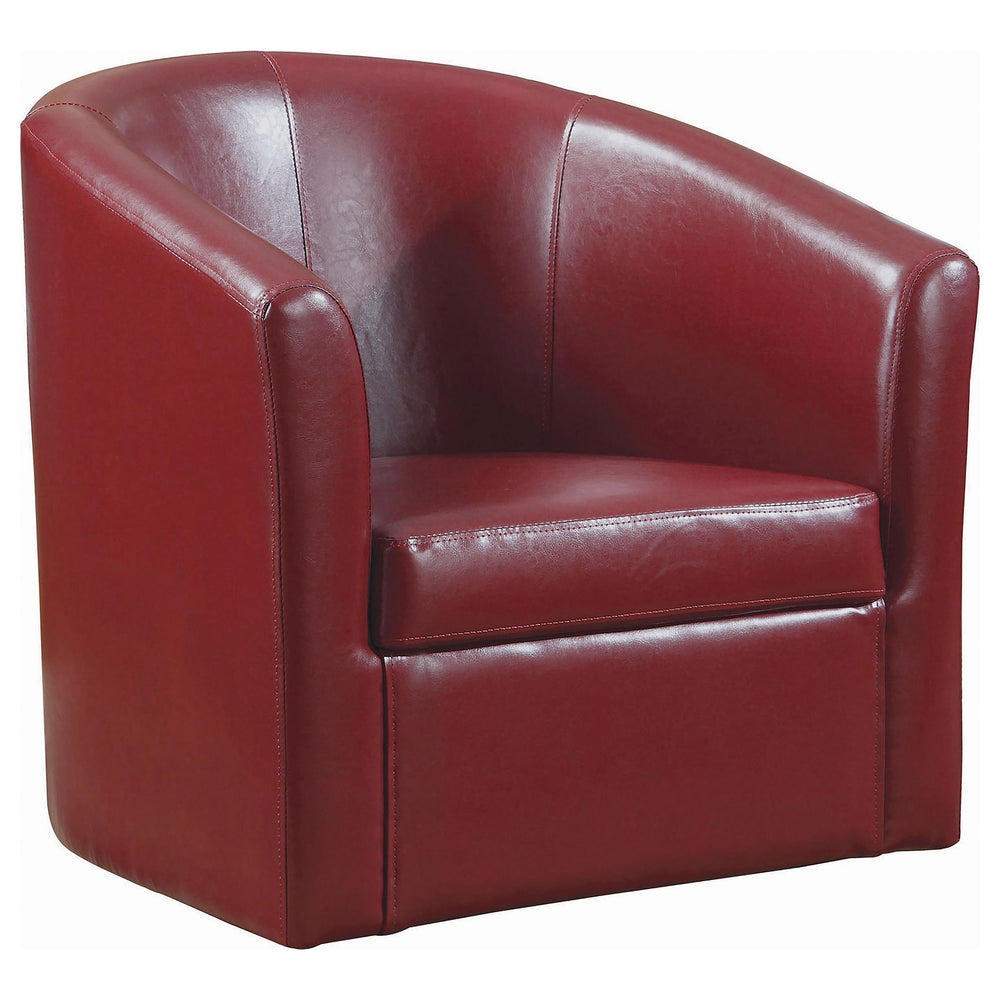 Coaster Furniture 902099 Turner Upholstered Barrel Back Swivel Chair Red