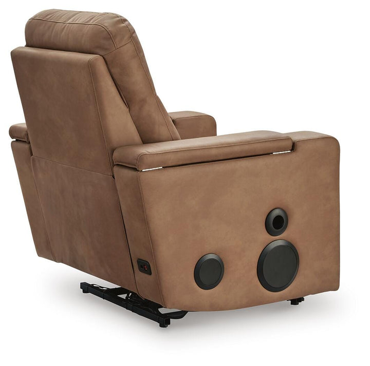 Lorrenton Power Glider Recliner with Audio System - Light Brown (4)