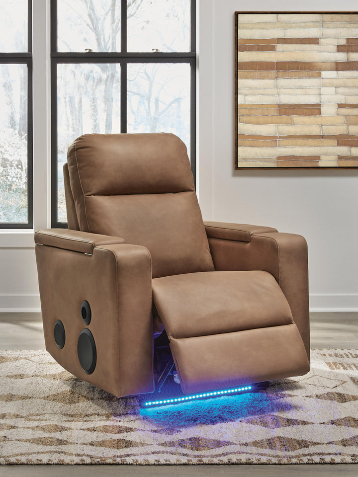 Lorrenton Power Glider Recliner with Audio System - Light Brown (5)