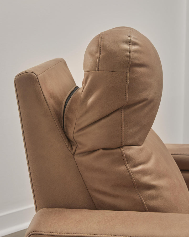 Lorrenton Power Glider Recliner with Audio System - Light Brown (6)