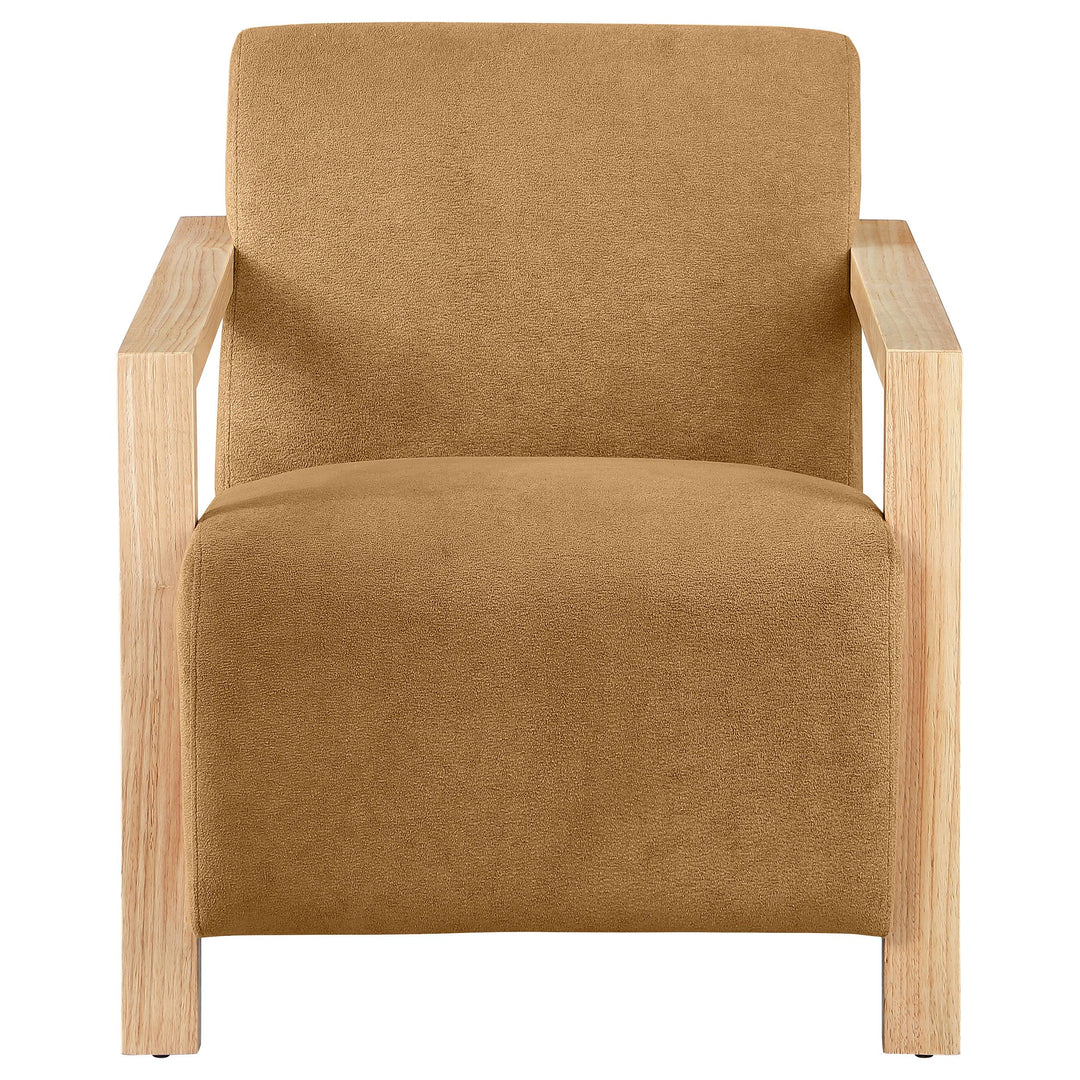 Coaster Furniture 902268 Diego Upholstered Accent Arm Chair with Wood Arms Honey