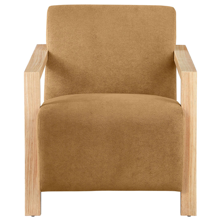 Coaster Furniture 902268 Diego Upholstered Accent Arm Chair with Wood Arms Honey