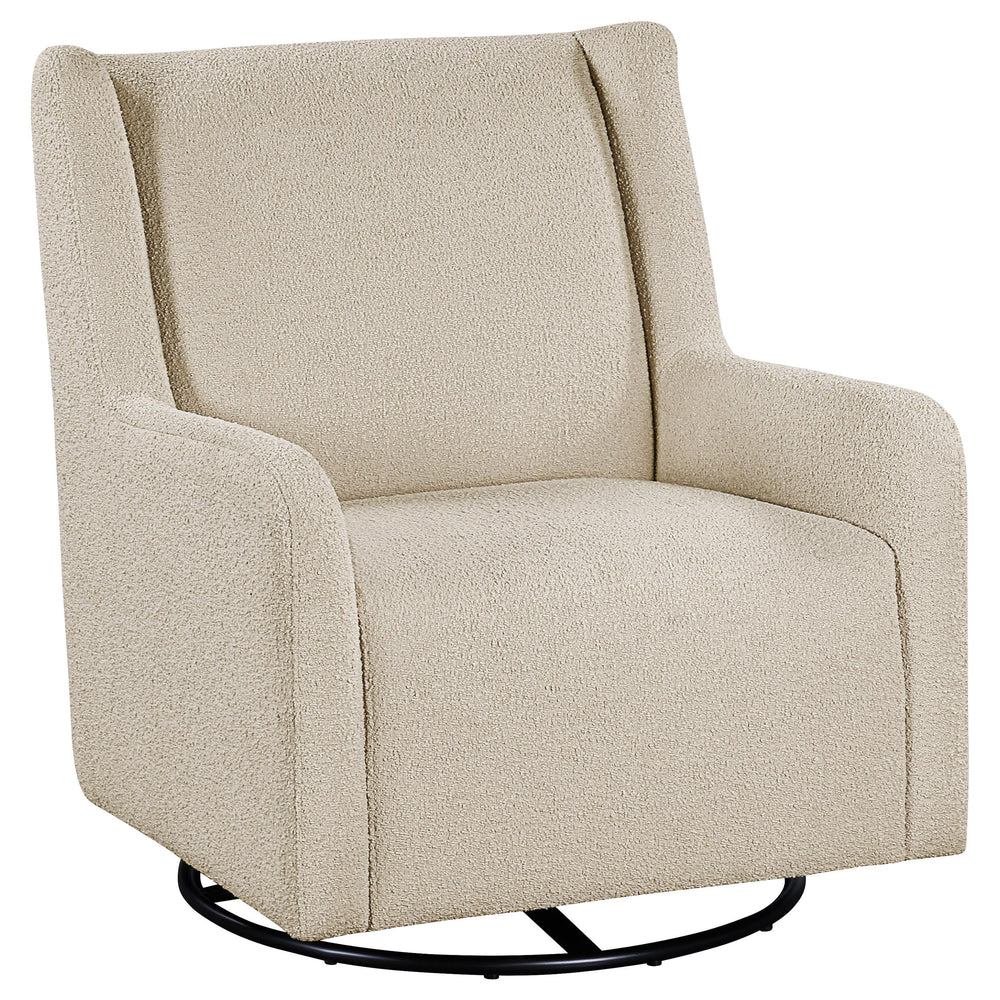 Coaster Furniture 902453 Serra Boucle Upholstered Swivel Glider Recliner Sandy Beige