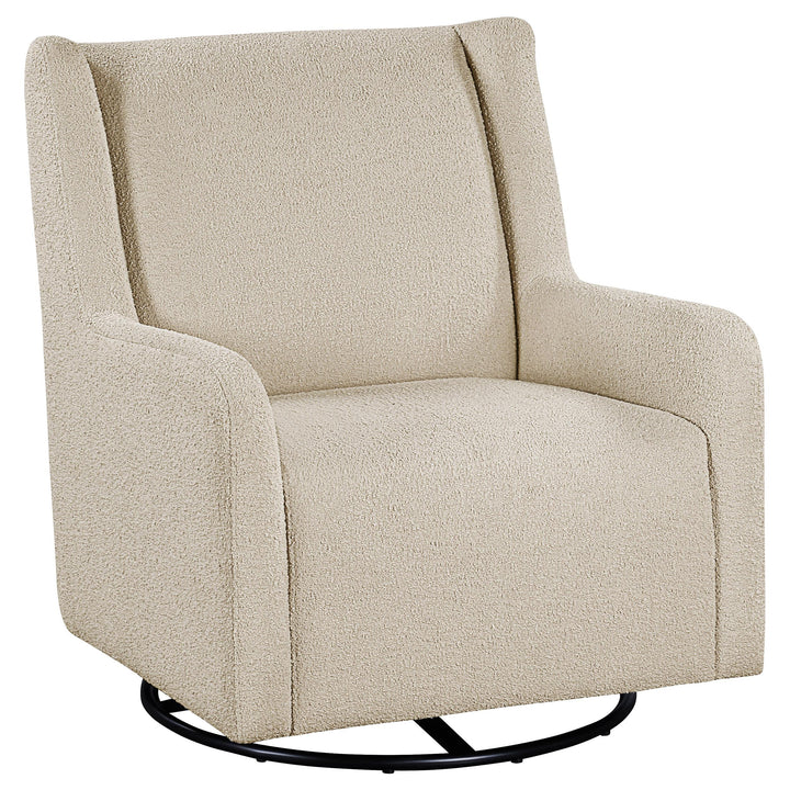 Coaster Furniture 902453 Serra Boucle Upholstered Swivel Glider Recliner Sandy Beige