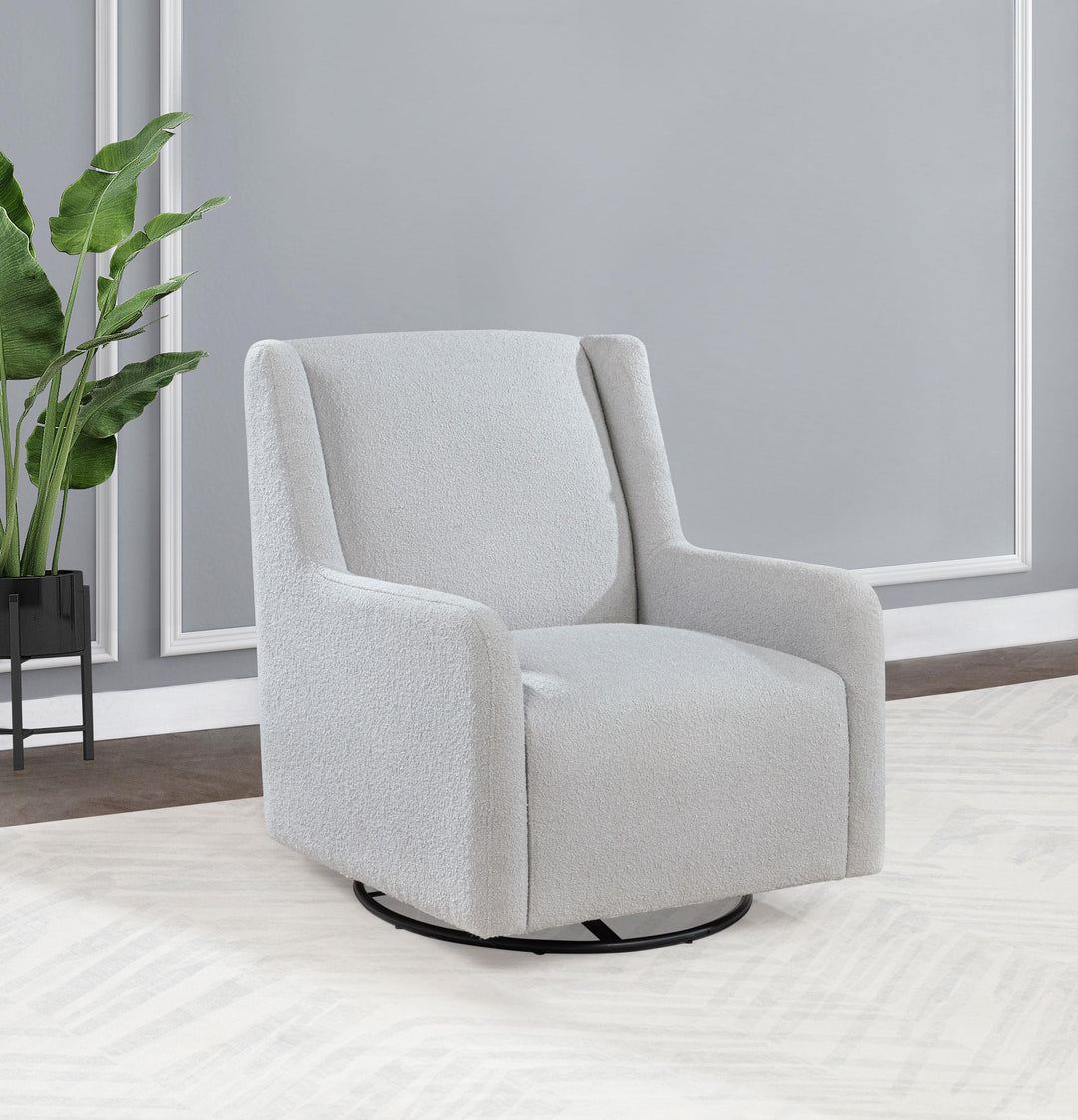 Coaster Furniture 902454 Serra Boucle Upholstered Swivel Glider Recliner Dove Grey