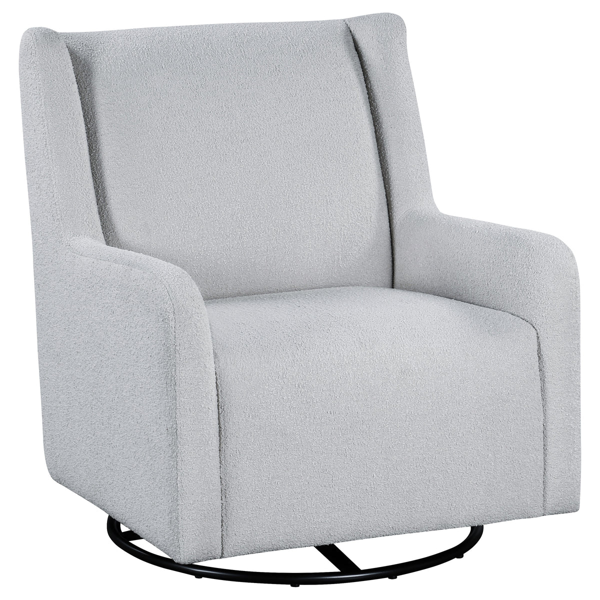 Serra - Boucle Upholstered Swivel Glider Recliner - Dove Gray