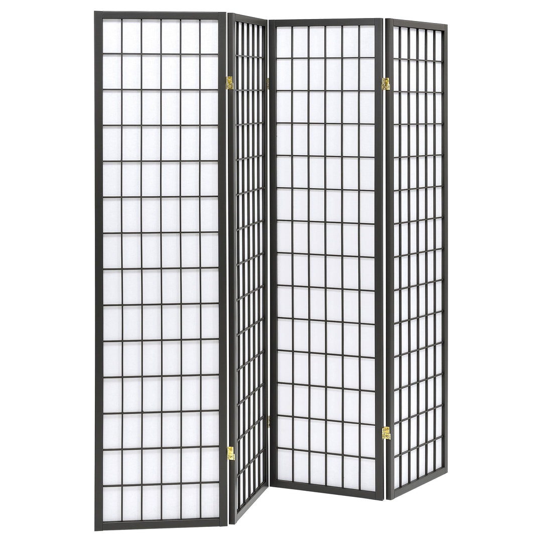 Coaster Furniture 902631 Roberto 4-Panel Room Divider Folding Shoji Screen Dark Grey
