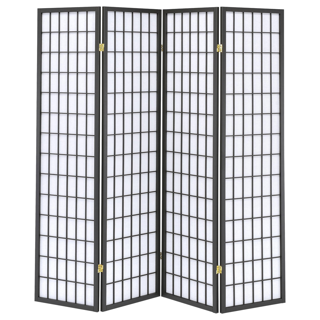 Coaster Furniture 902631 Roberto 4-Panel Room Divider Folding Shoji Screen Dark Grey