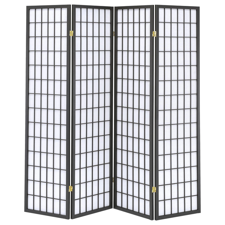 Coaster Furniture 902631 Roberto 4-Panel Room Divider Folding Shoji Screen Dark Grey