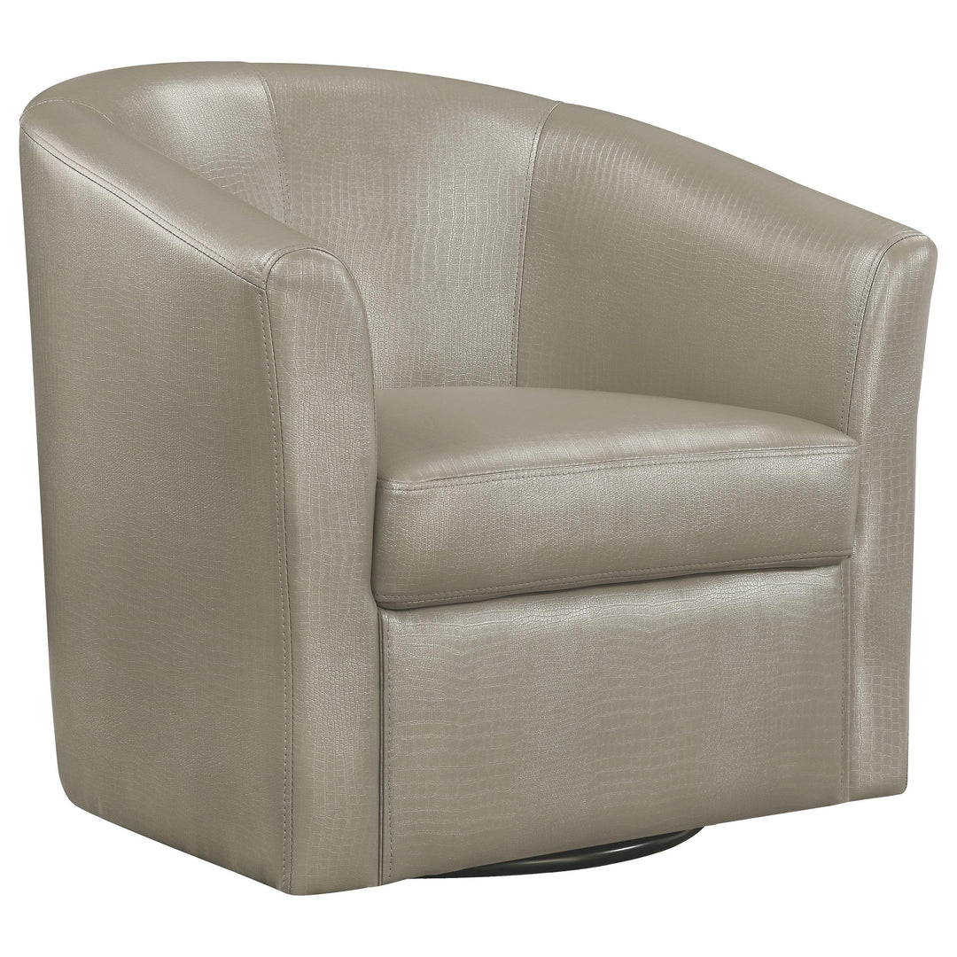 Coaster Furniture 902726 Turner Upholstered Barrel Back Swivel Chair Champagne