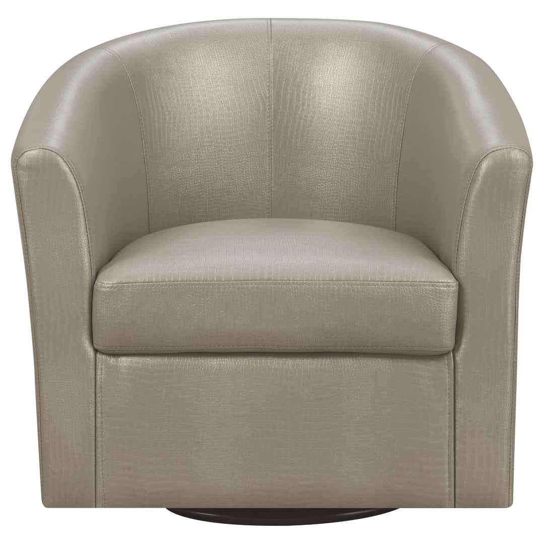 Coaster Furniture 902726 Turner Upholstered Barrel Back Swivel Chair Champagne