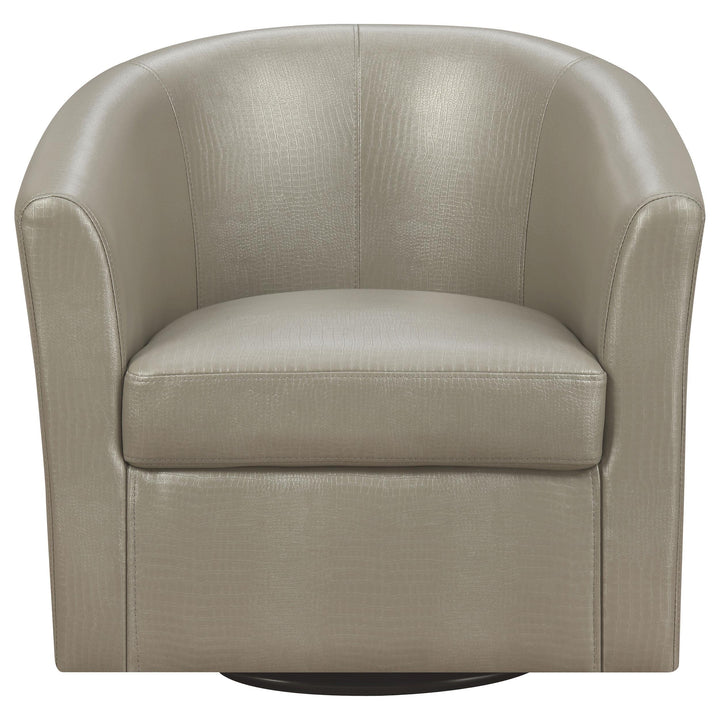Coaster Furniture 902726 Turner Upholstered Barrel Back Swivel Chair Champagne