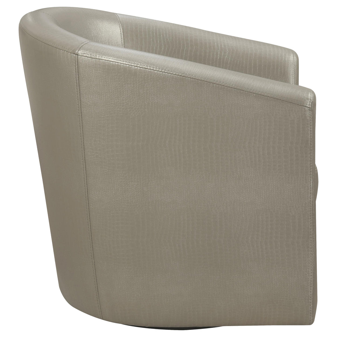 Coaster Furniture 902726 Turner Upholstered Barrel Back Swivel Chair Champagne