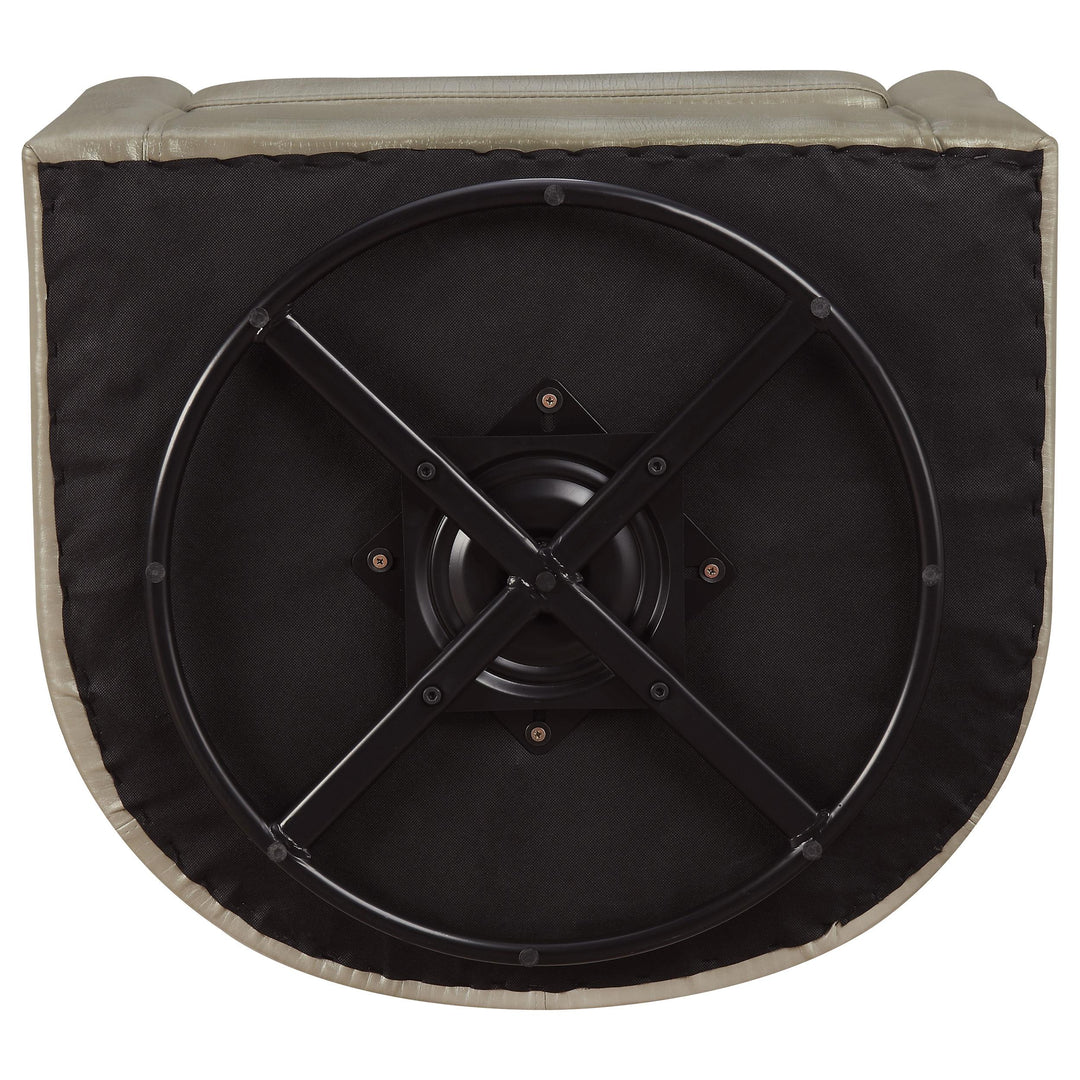 Coaster Furniture 902726 Turner Upholstered Barrel Back Swivel Chair Champagne