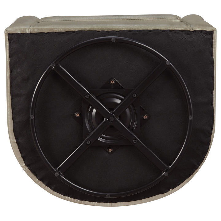 Coaster Furniture 902726 Turner Upholstered Barrel Back Swivel Chair Champagne