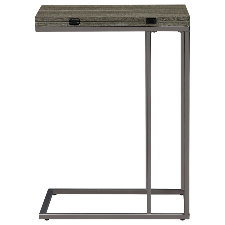 Coaster Furniture 902864 Pedro Expandable C-Shaped Sofa Side Table Weathered Grey