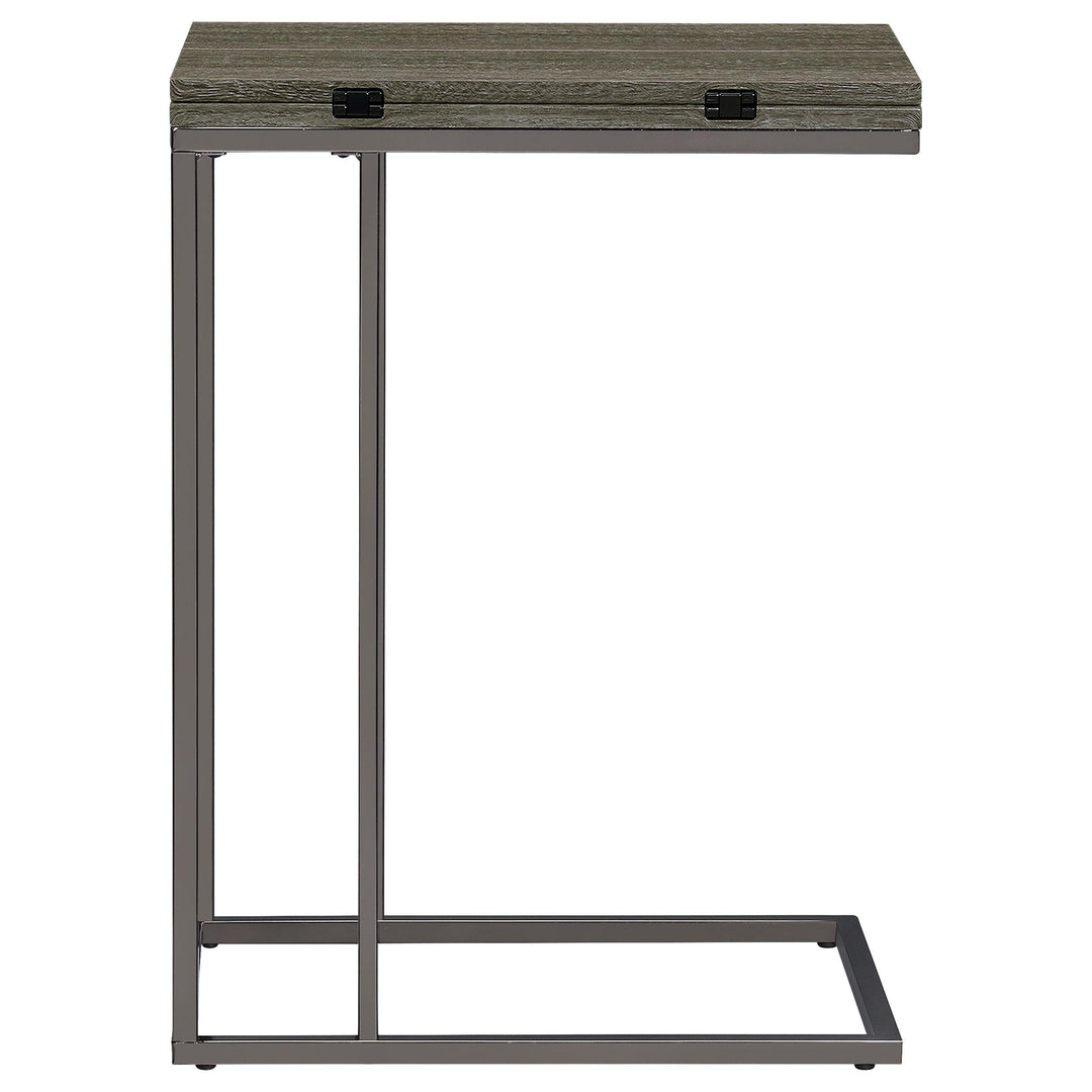 Coaster Furniture 902864 Pedro Expandable C-Shaped Sofa Side Table Weathered Grey
