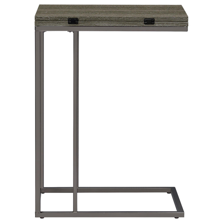 Coaster Furniture 902864 Pedro Expandable C-Shaped Sofa Side Table Weathered Grey