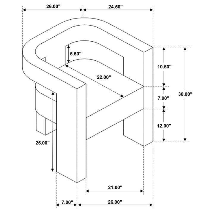 Coaster Furniture 902880 Petra Boucle Upholstered Accent Side Chair Chocolate Brown
