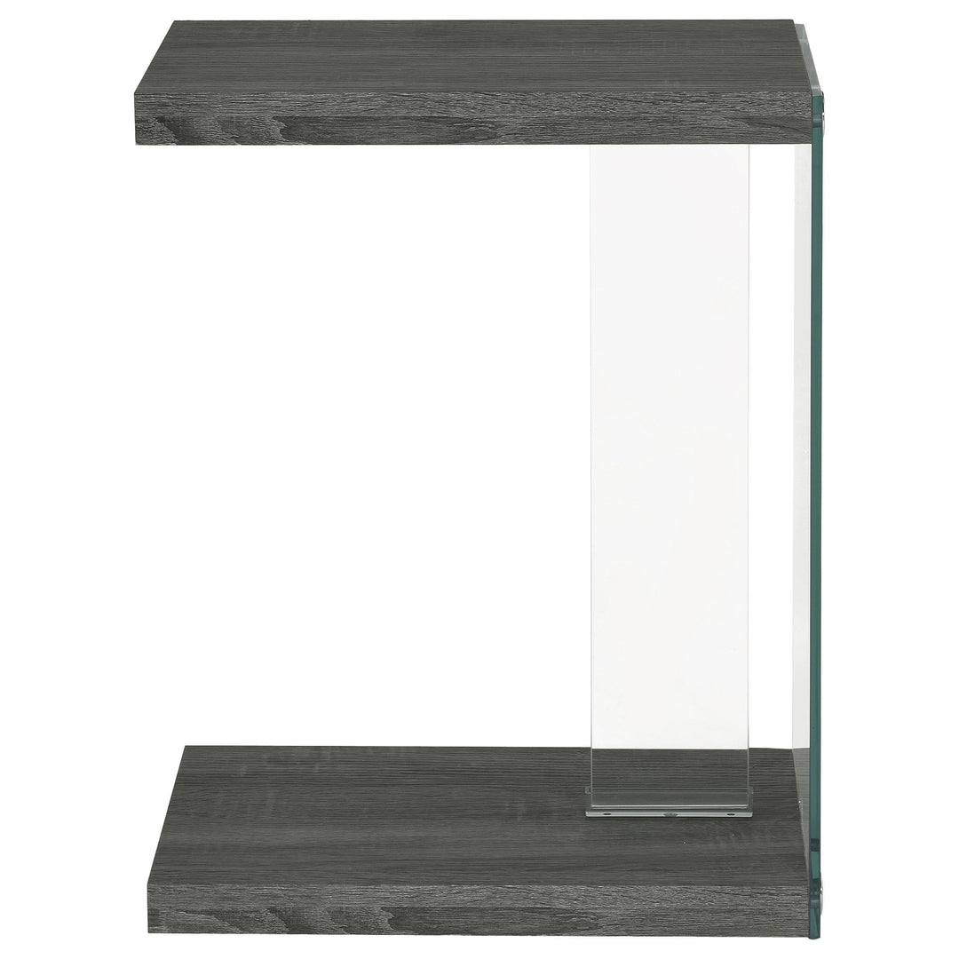 Coaster Furniture 902916 Colby Engineered Wood C-Shaped Side Table Weathered Grey