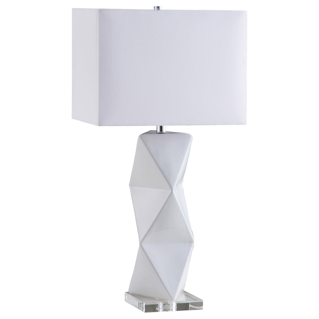 Coaster Furniture 902937 Camie 32-inch Rectangular Shade Geometric Table Lamp White