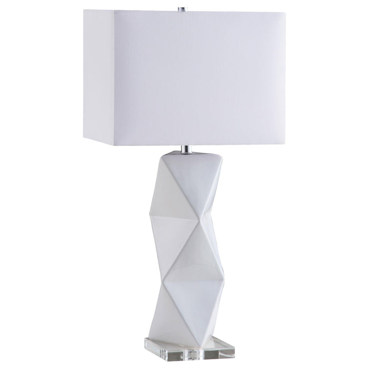 Coaster Furniture 902937 Camie 32-inch Rectangular Shade Geometric Table Lamp White
