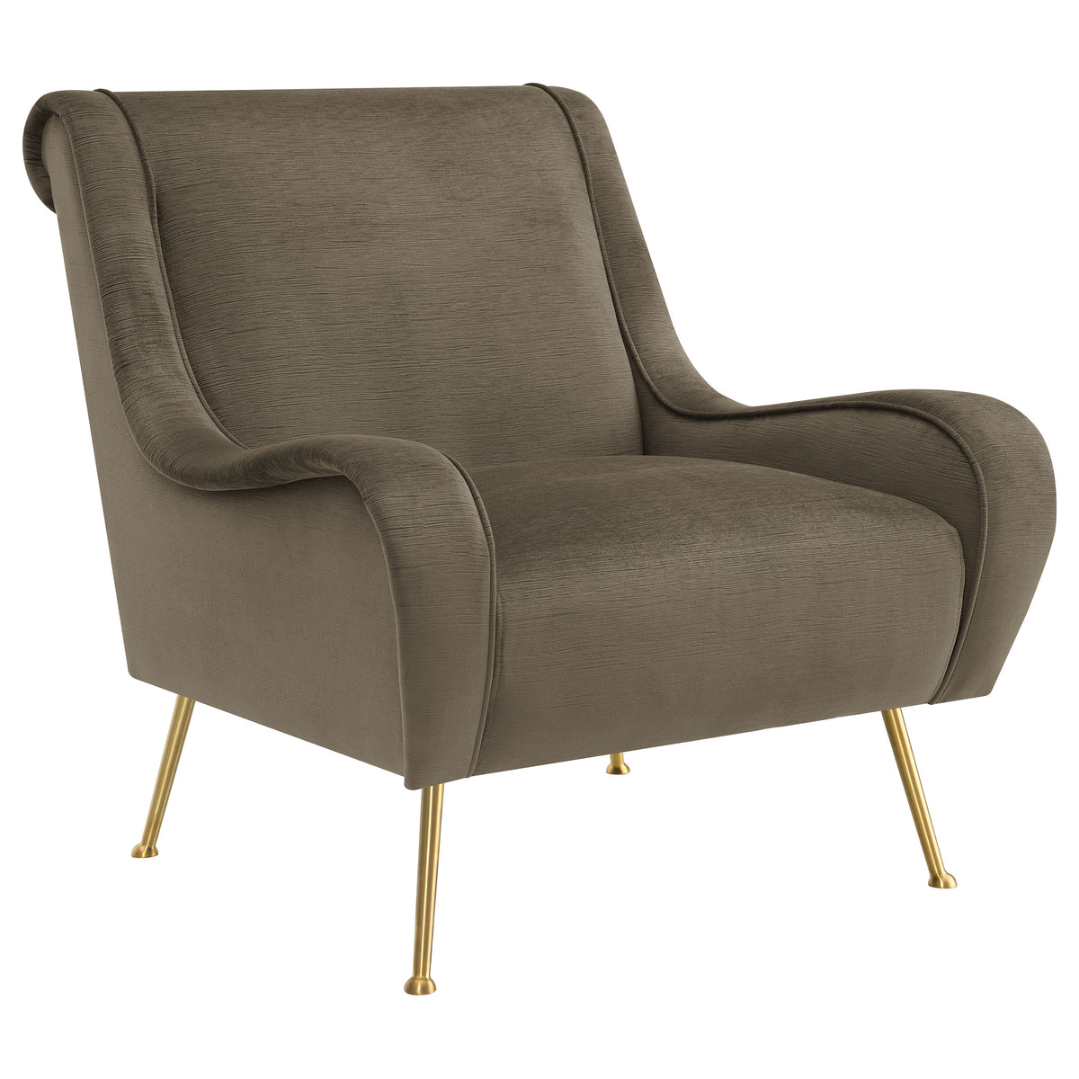 Ricci - Upholstered Saddle Arm Accent Chair - Truffle