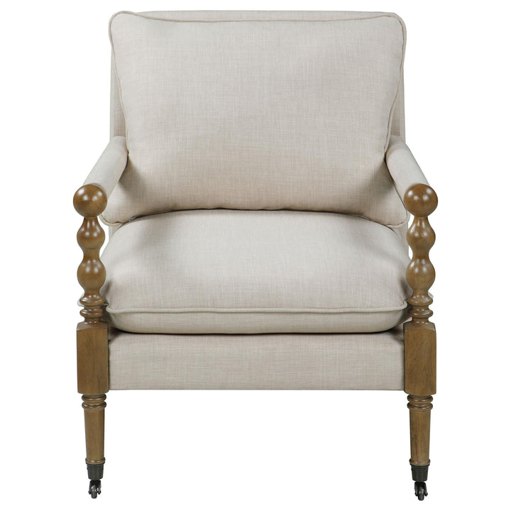 Coaster Furniture 903058 Dempsy Upholstered Accent Chair with Casters Beige