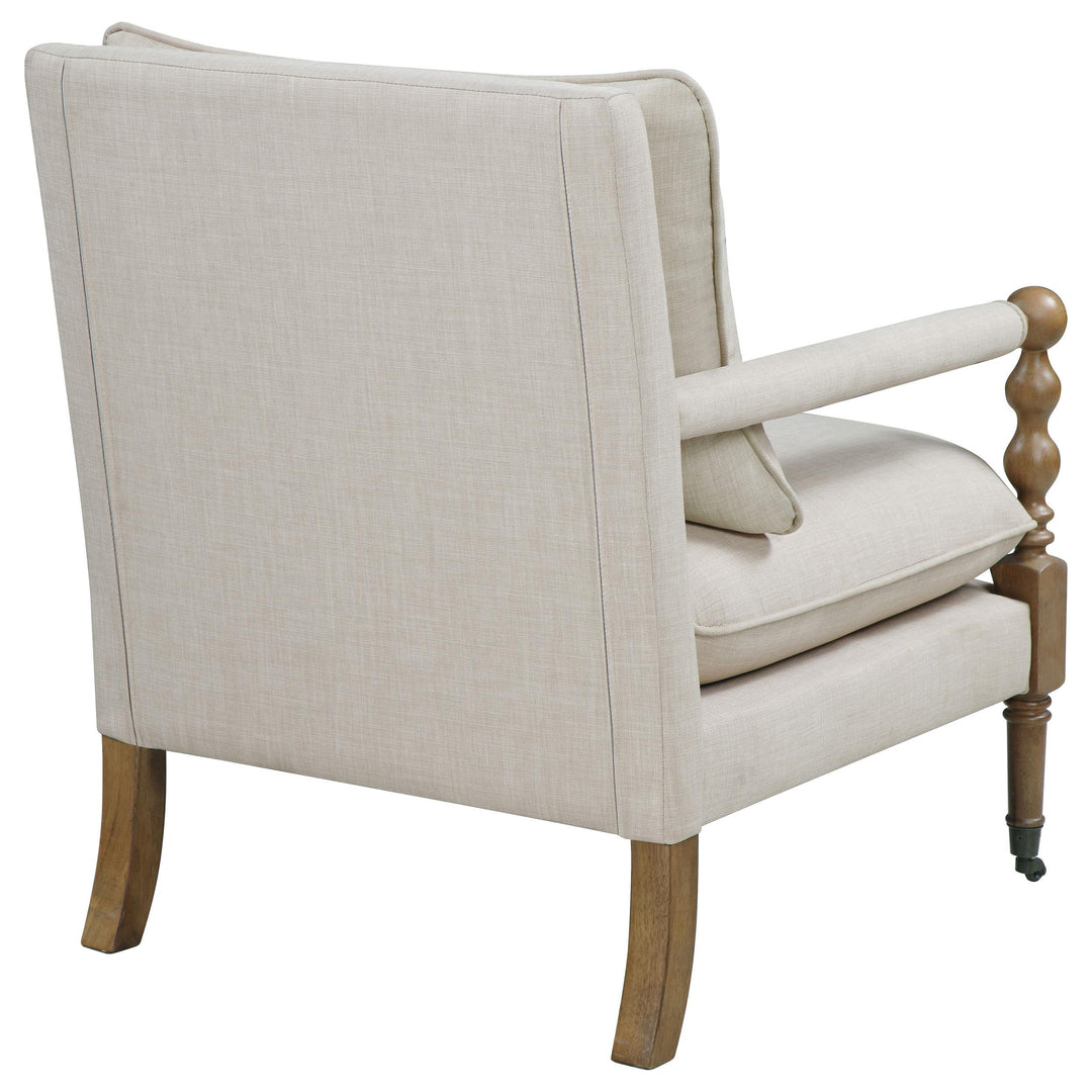 Coaster Furniture 903058 Dempsy Upholstered Accent Chair with Casters Beige