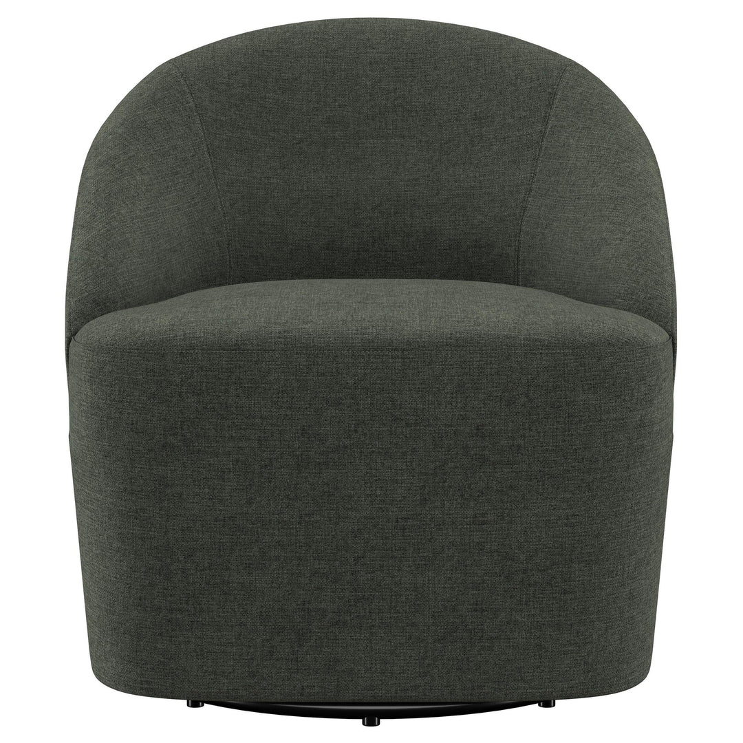 Coaster Furniture 903075 Leon Upholstered Barrel Accent Swivel Chair Hunter Green
