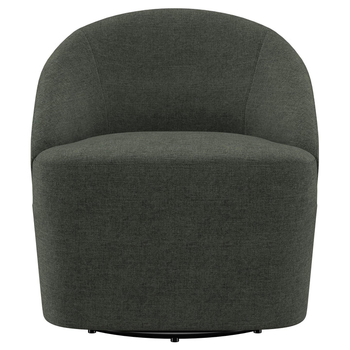 Coaster Furniture 903075 Leon Upholstered Barrel Accent Swivel Chair Hunter Green