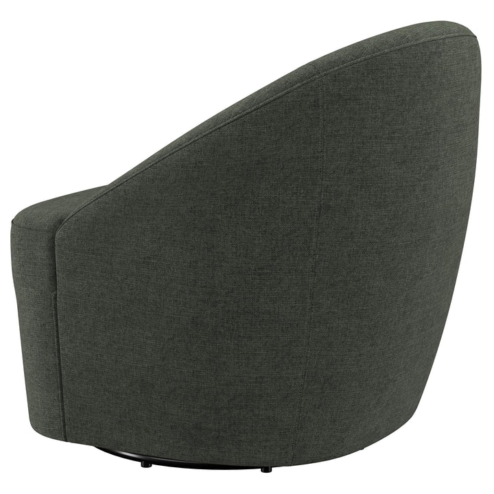 Coaster Furniture 903075 Leon Upholstered Barrel Accent Swivel Chair Hunter Green