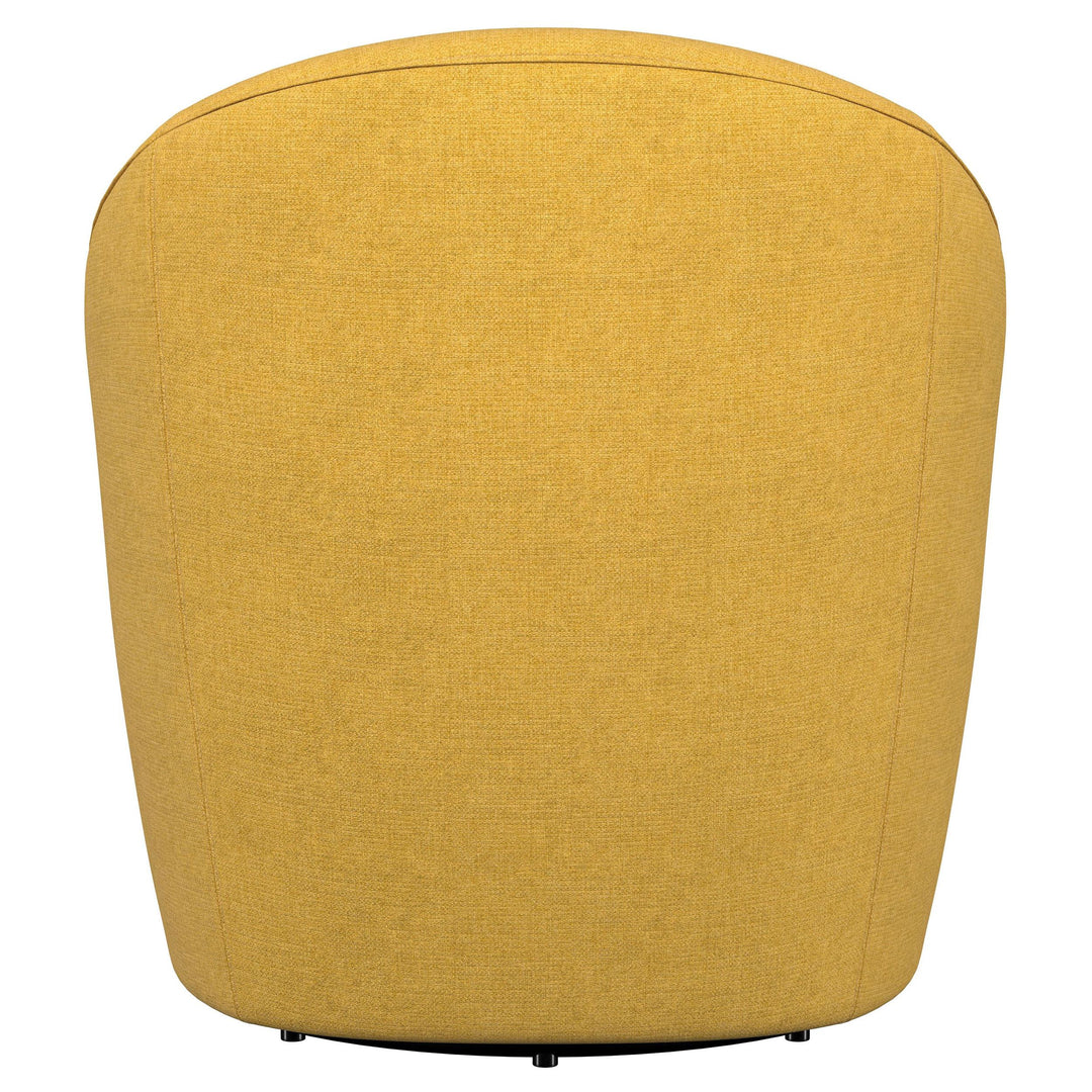 Coaster Furniture 903076 Leon Upholstered Barrel Accent Swivel Chair Mustard Yellow