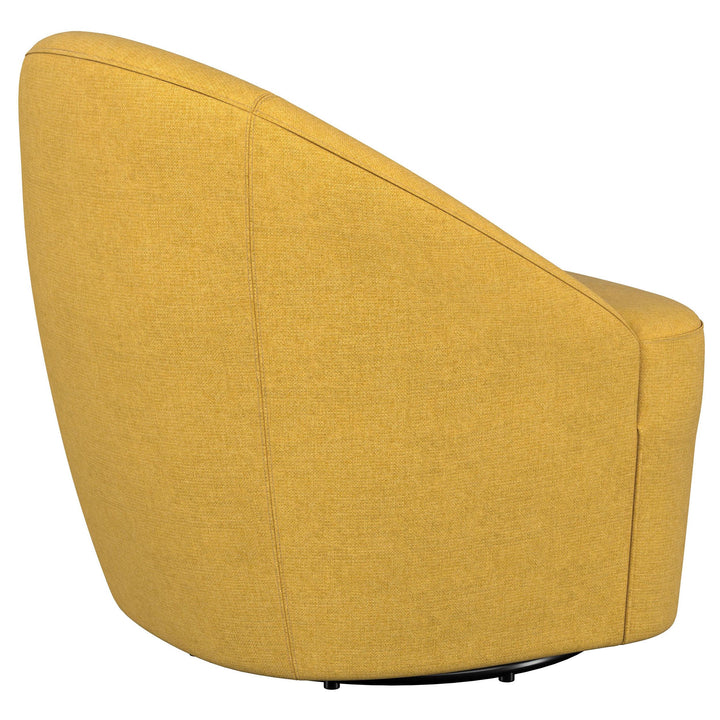 Coaster Furniture 903076 Leon Upholstered Barrel Accent Swivel Chair Mustard Yellow