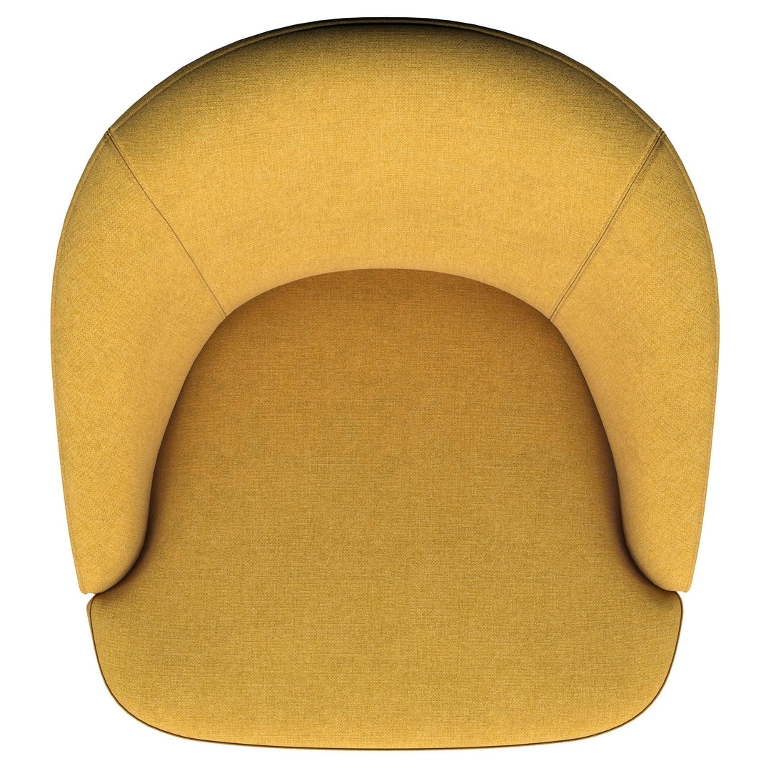 Coaster Furniture 903076 Leon Upholstered Barrel Accent Swivel Chair Mustard Yellow