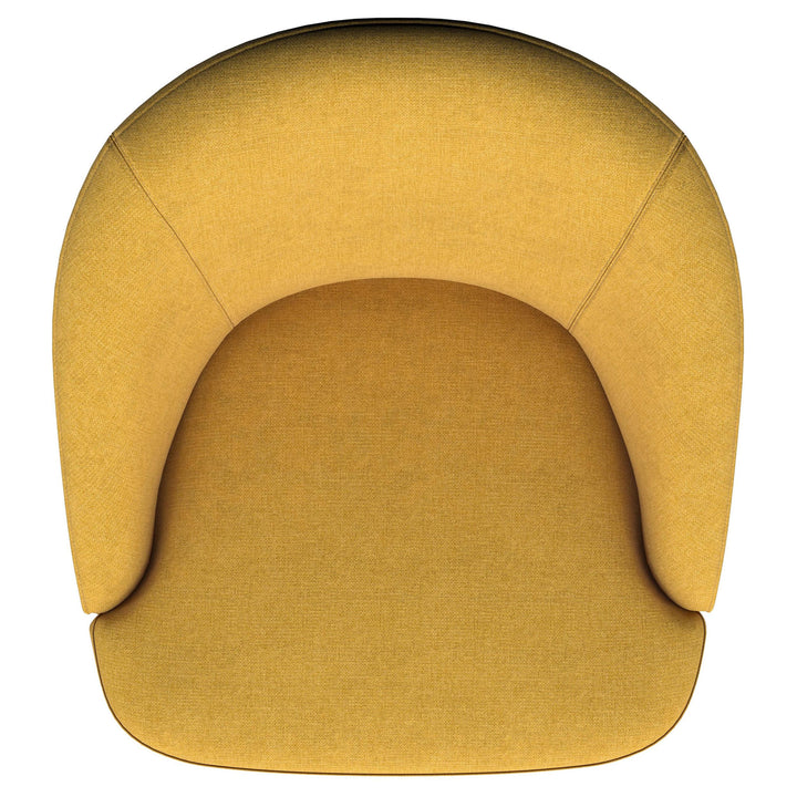 Coaster Furniture 903076 Leon Upholstered Barrel Accent Swivel Chair Mustard Yellow