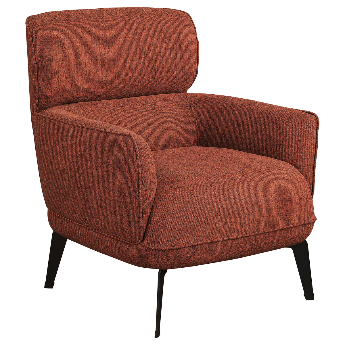 Andrea - Upholstered Crecent Arm Accent Chair - Orange