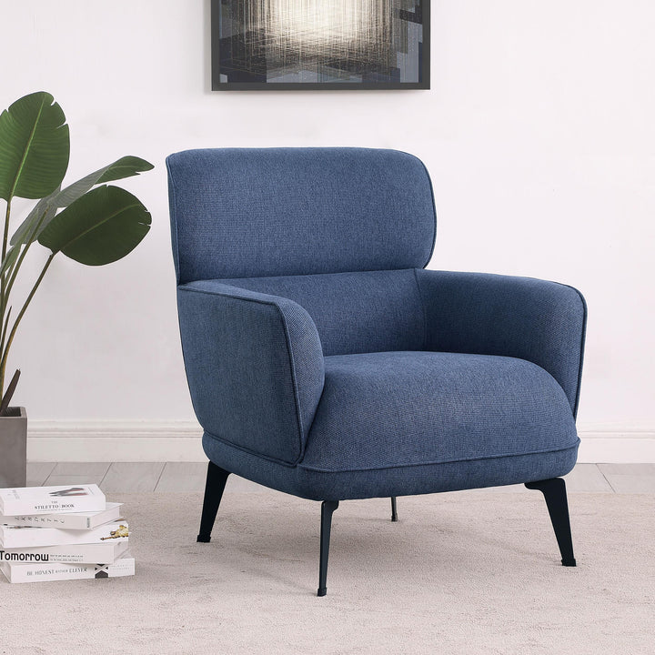 Coaster Furniture 903083 Andrea Upholstered Crecent Arm Accent Chair Blue