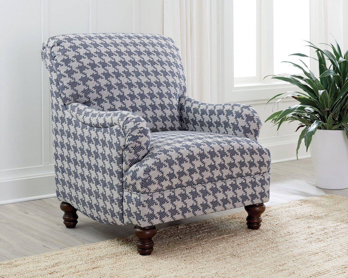 Glenn - Upholstered English Arm Accent Chair - Blue