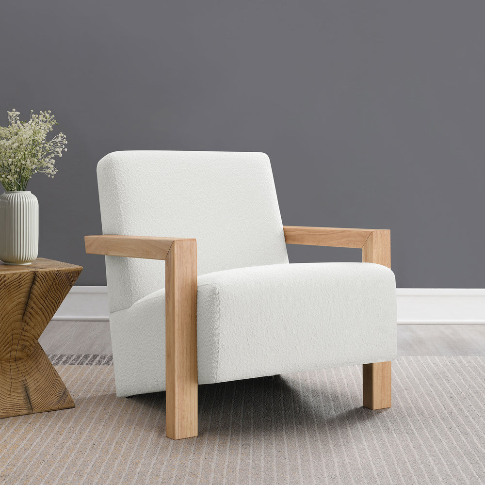 Fitzroy - Boucle Upholstered Accent Arm Chair - Ivory