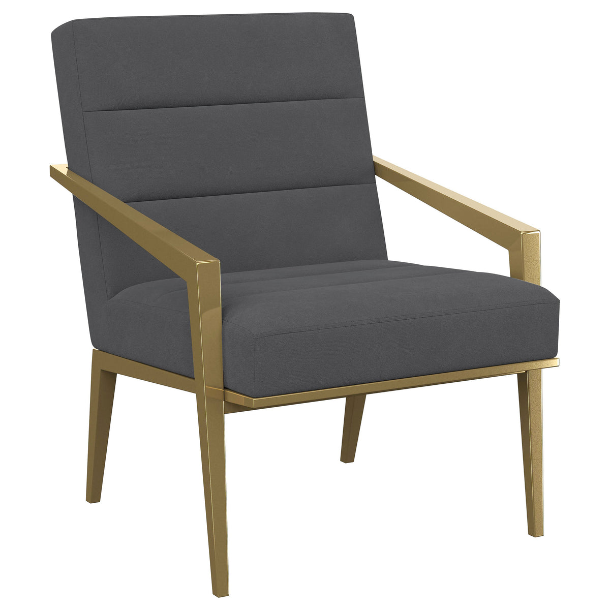 Kirra - Upholstered Metal Arm Accent Chair - Dark Gray