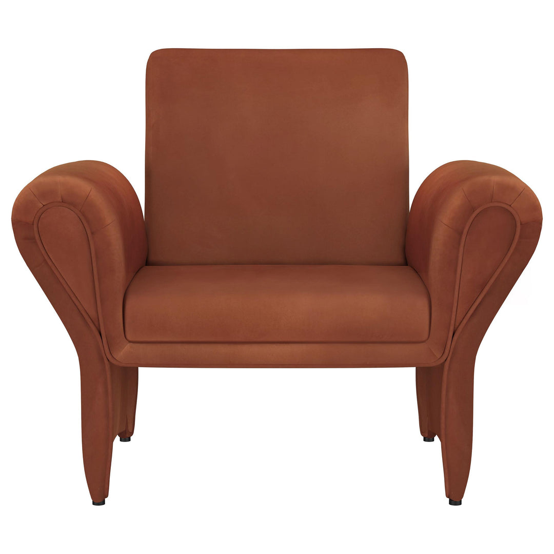 Coaster Furniture 903150 Liana Upholstered Roll Arm Accent Armchair Rust Orange